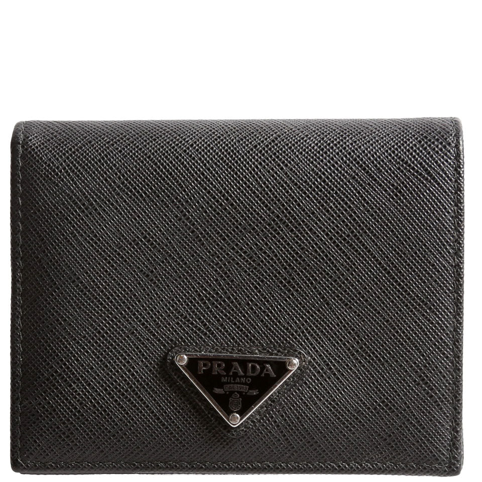 Saffiano Compact Bifold Wallet Black
