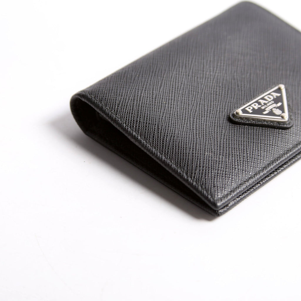 Saffiano Compact Bifold Wallet Black
