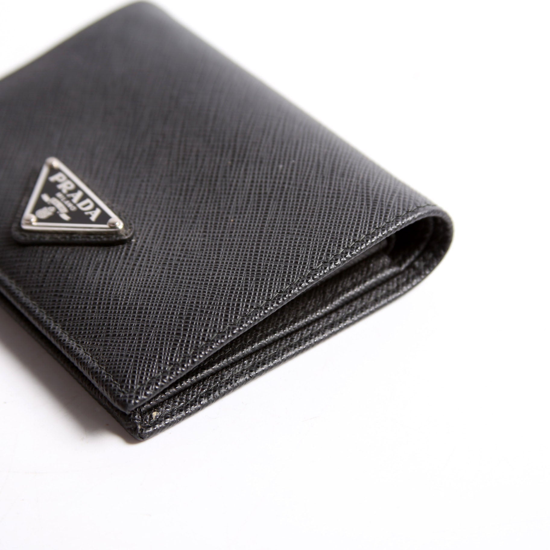 Saffiano Compact Bifold Wallet Black