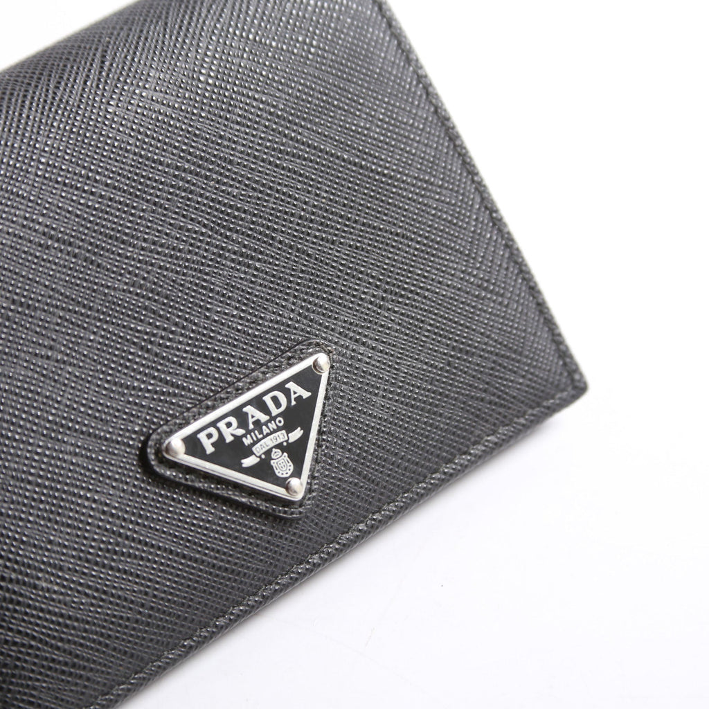 Saffiano Compact Bifold Wallet Black