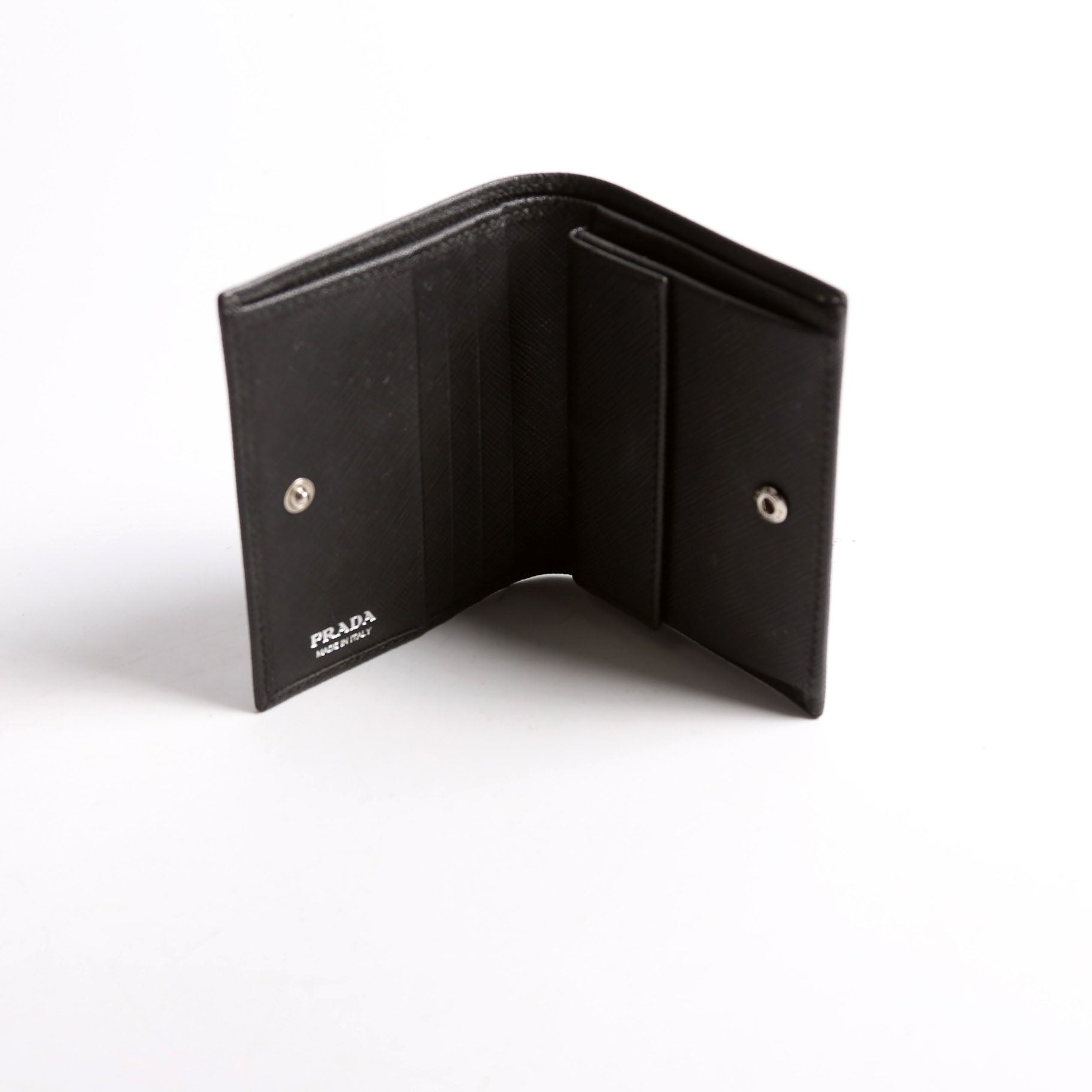 Saffiano Compact Bifold Wallet Black