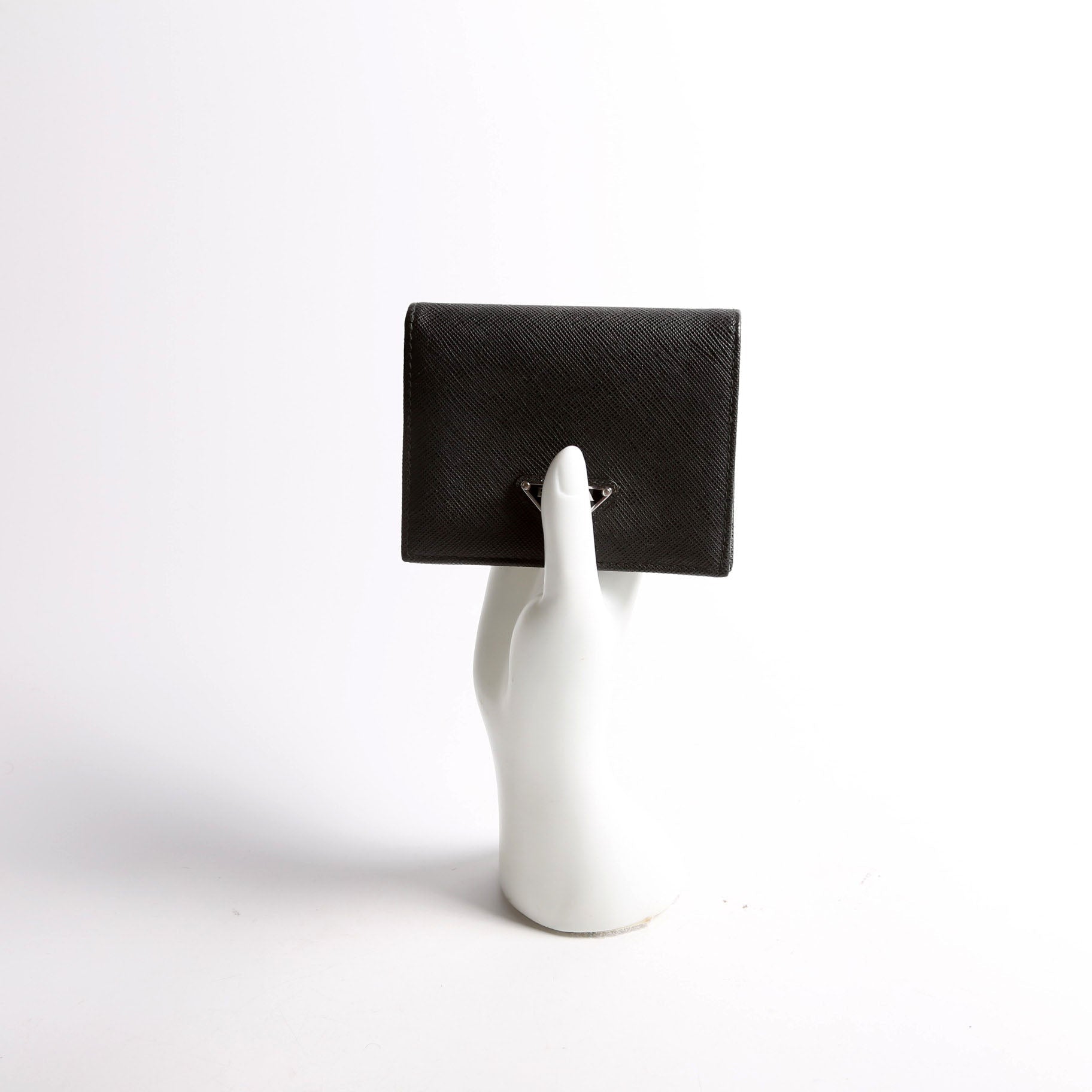 Saffiano Compact Bifold Wallet Black