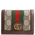 735574 Ophidia GG Card Case Wallet Brown