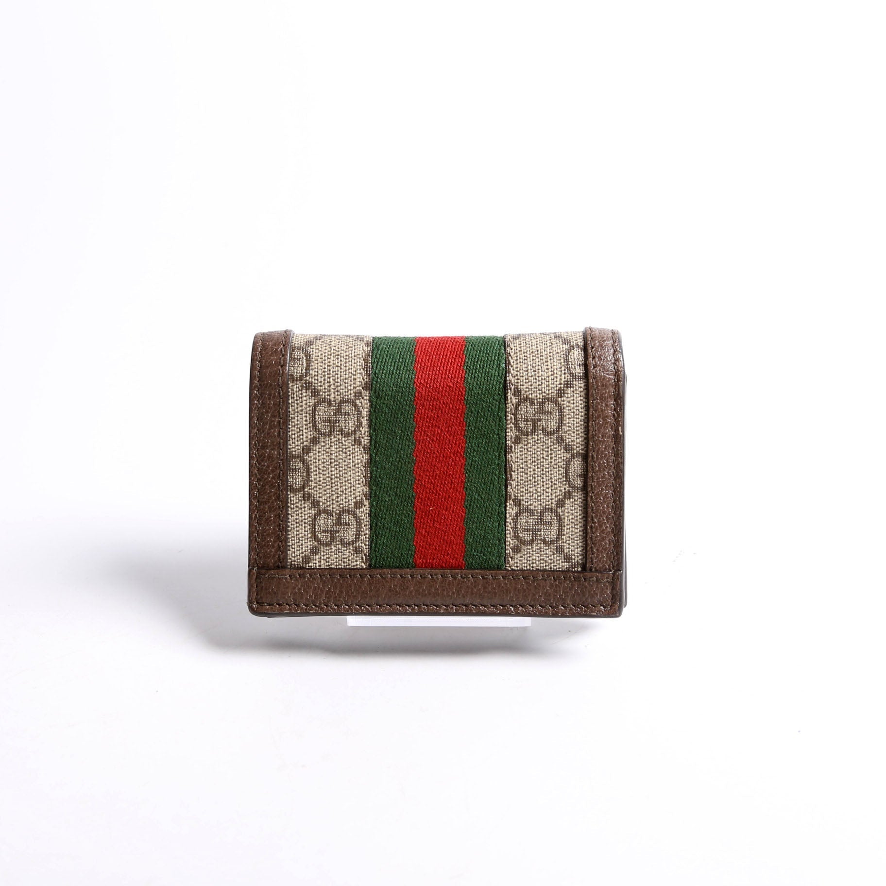 735574 Ophidia GG Card Case Wallet Brown