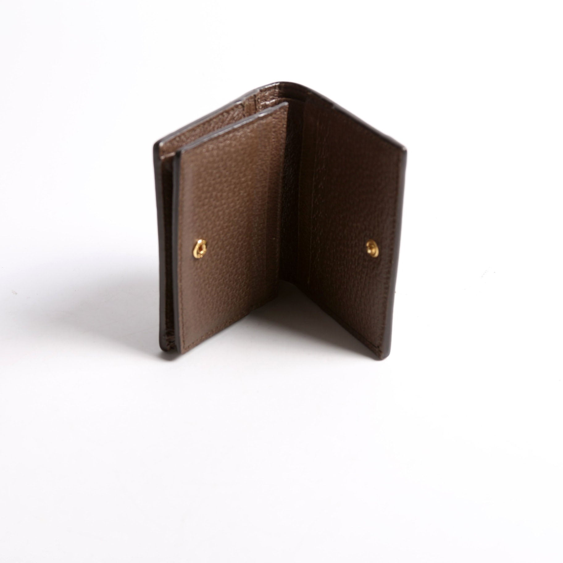 735574 Ophidia GG Card Case Wallet Brown