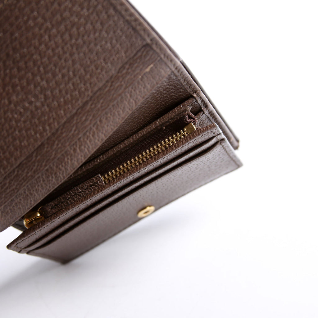 735574 Ophidia GG Card Case Wallet Brown
