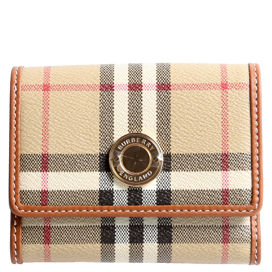 Lancaster Check Trifold Wallet Brown