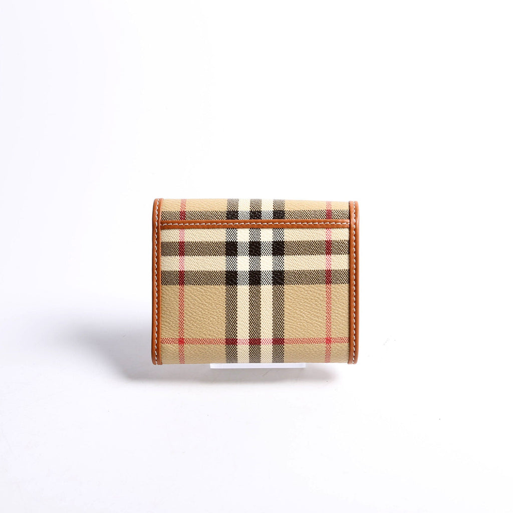 Lancaster Check Trifold Wallet Brown