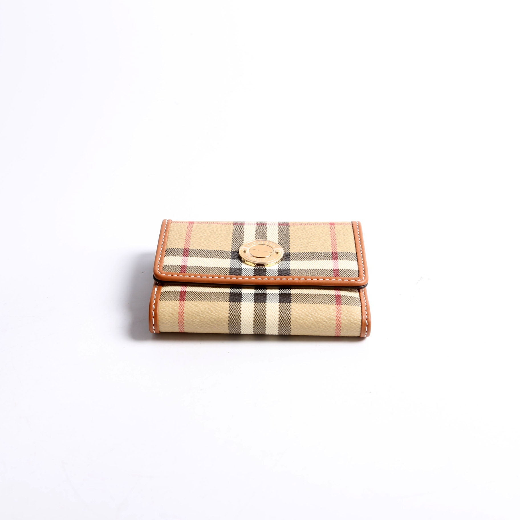 Lancaster Check Trifold Wallet Brown