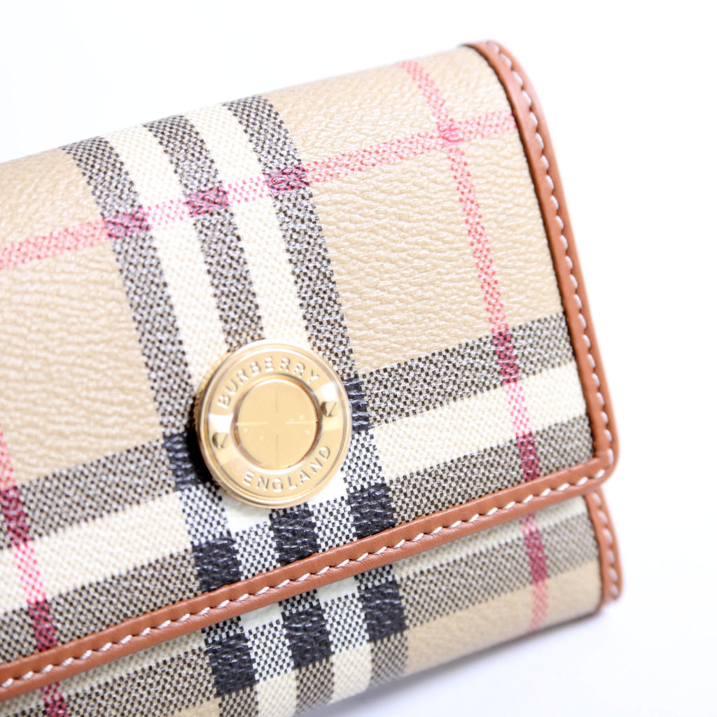 Lancaster Check Trifold Wallet Brown