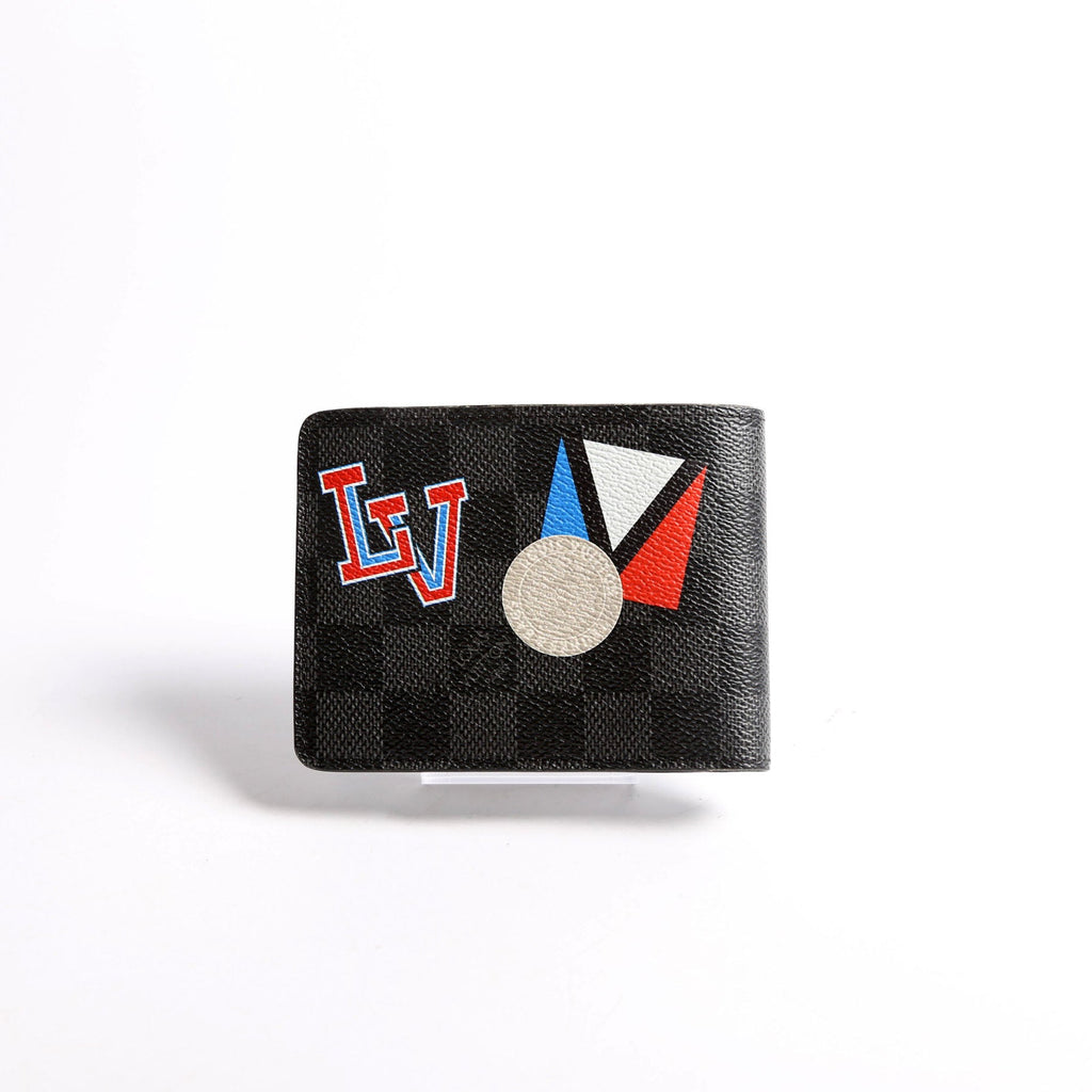 Mens Multiple Wallet Damier Graphite World Tour