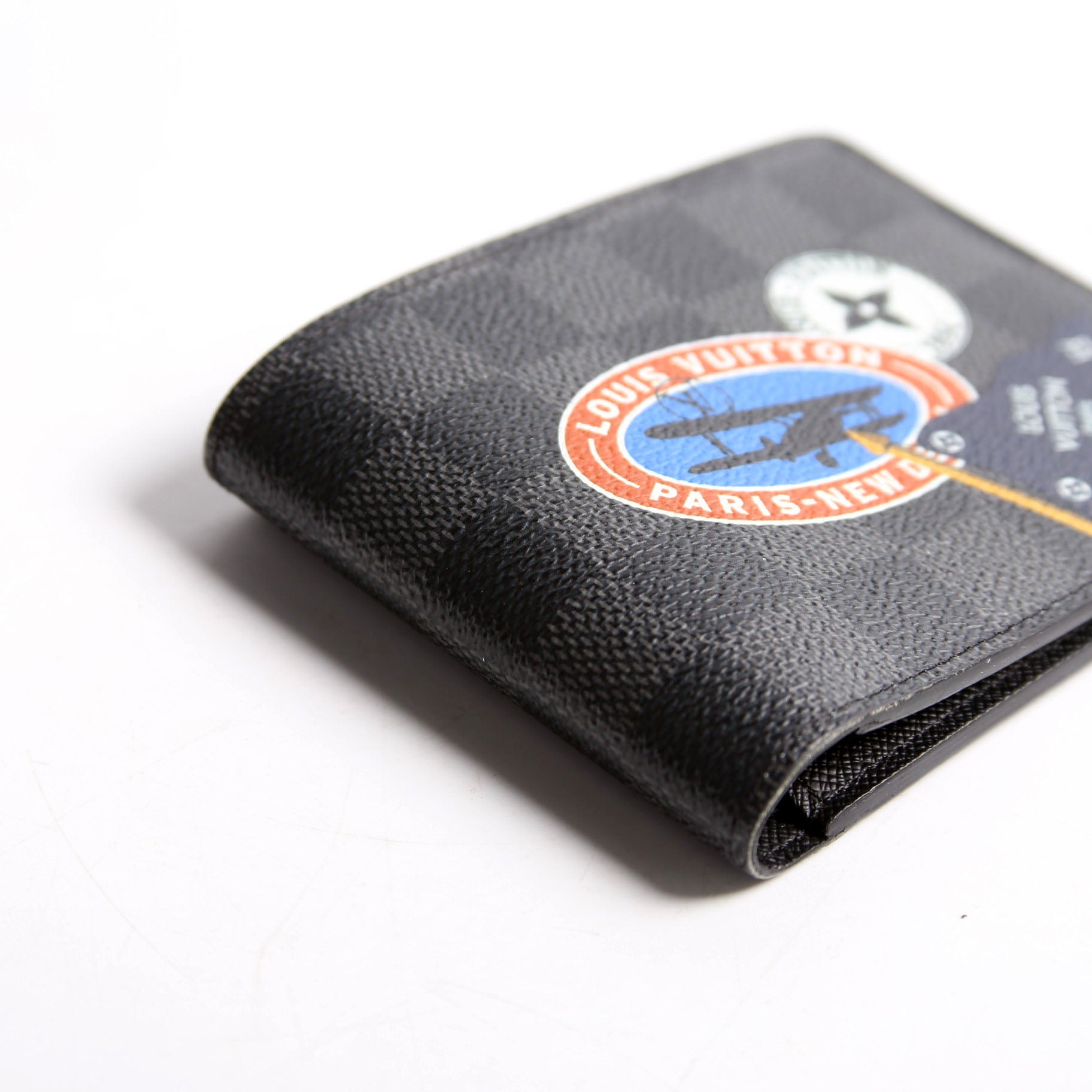 Mens Multiple Wallet Damier Graphite World Tour
