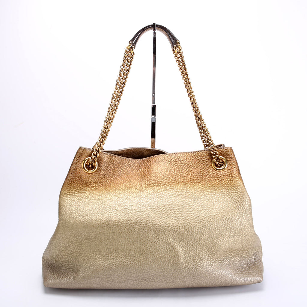 308982 Soho Leather Shoulder Medium Gold