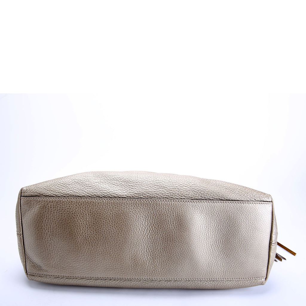 308982 Soho Leather Shoulder Medium Gold