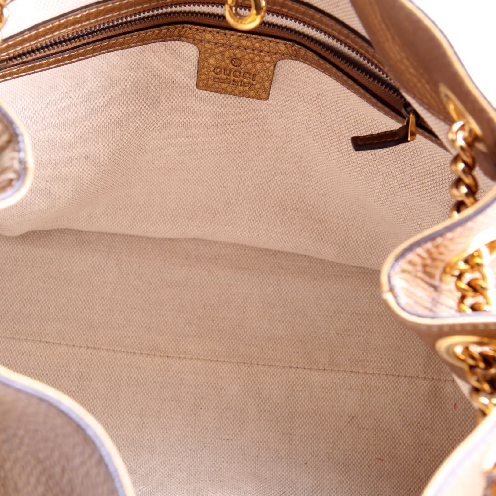 308982 Soho Leather Shoulder Medium Gold