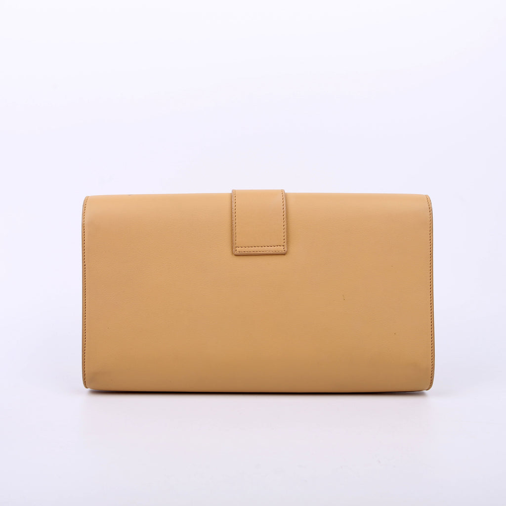 SAINT LAURENT Classic Y Ligne Clutch Smooth Leather Tan