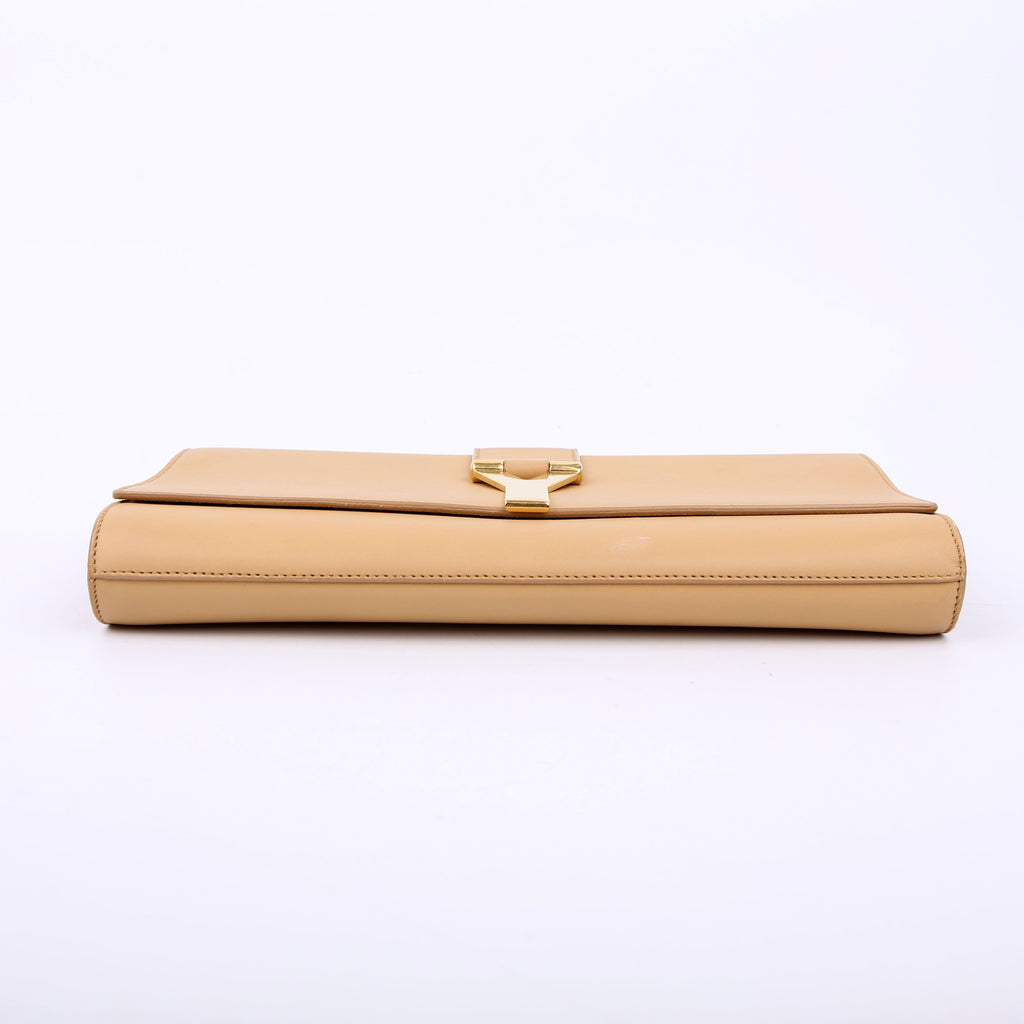 SAINT LAURENT Classic Y Ligne Clutch Smooth Leather Tan