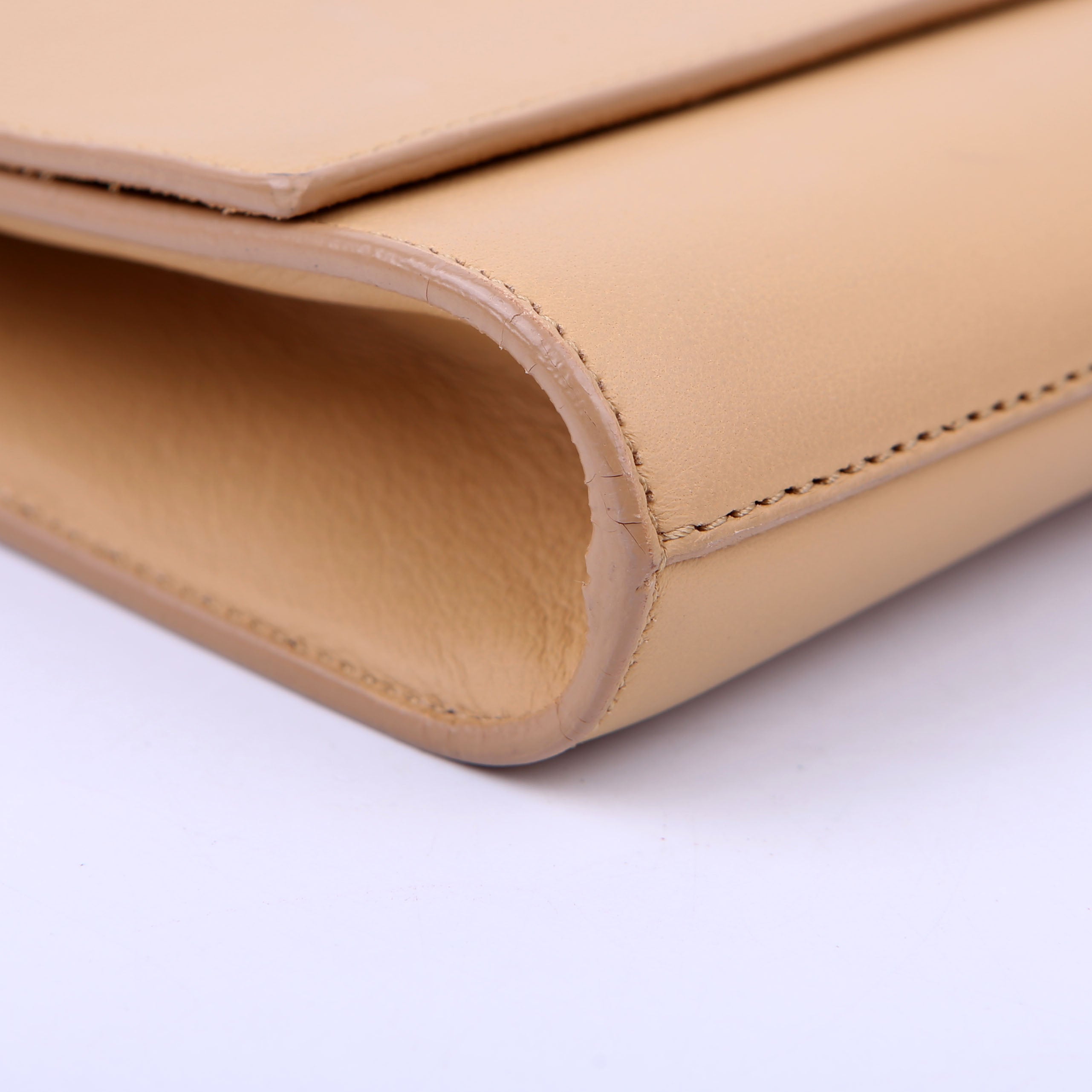 SAINT LAURENT Classic Y Ligne Clutch Smooth Leather Tan