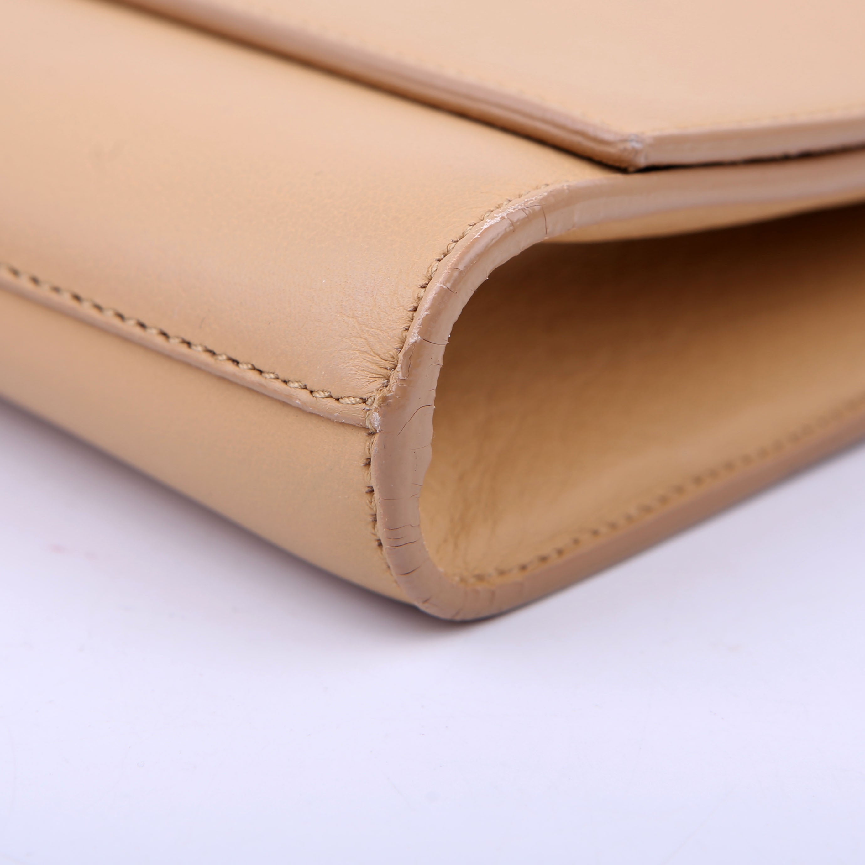 SAINT LAURENT Classic Y Ligne Clutch Smooth Leather Tan