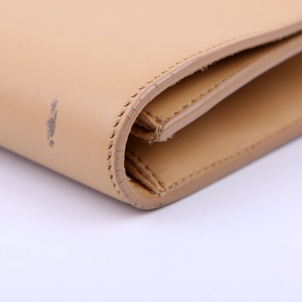 SAINT LAURENT Classic Y Ligne Clutch Smooth Leather Tan