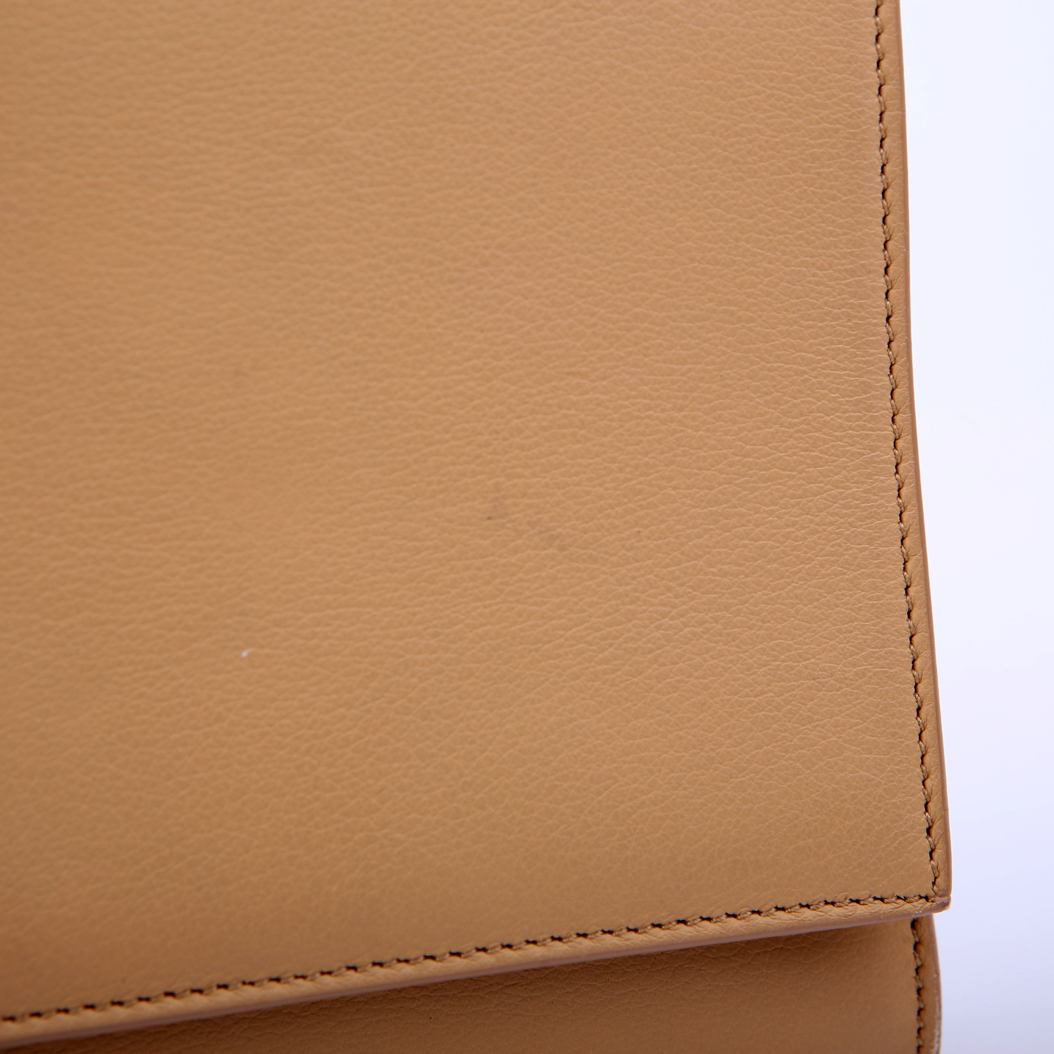 SAINT LAURENT Classic Y Ligne Clutch Smooth Leather Tan