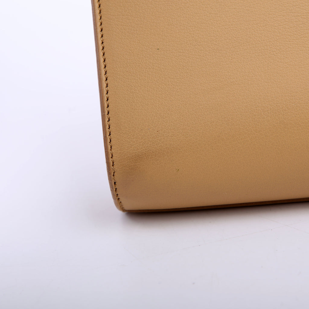SAINT LAURENT Classic Y Ligne Clutch Smooth Leather Tan