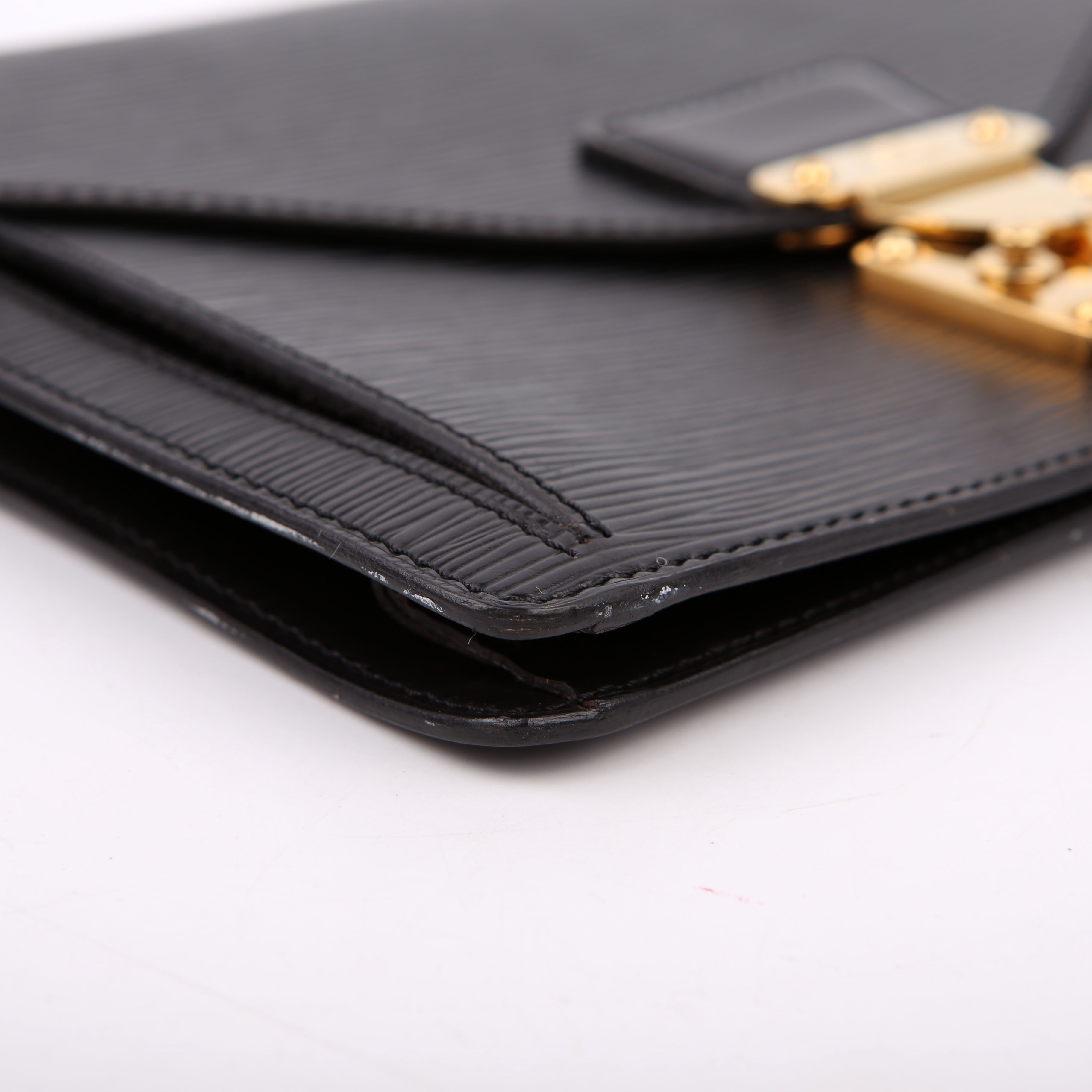 Pochette Sellier Dragonne Clutch Epi Black