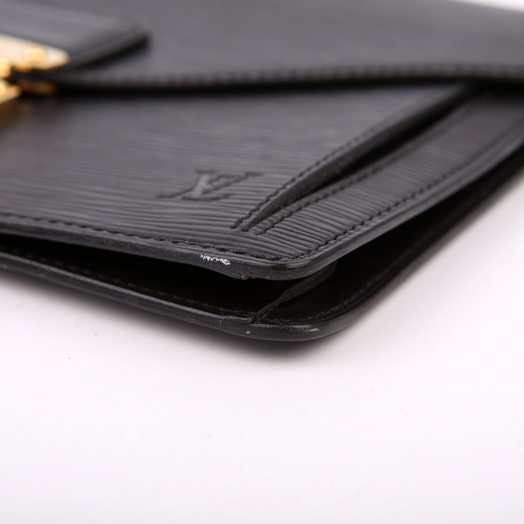 Pochette Sellier Dragonne Clutch Epi Black