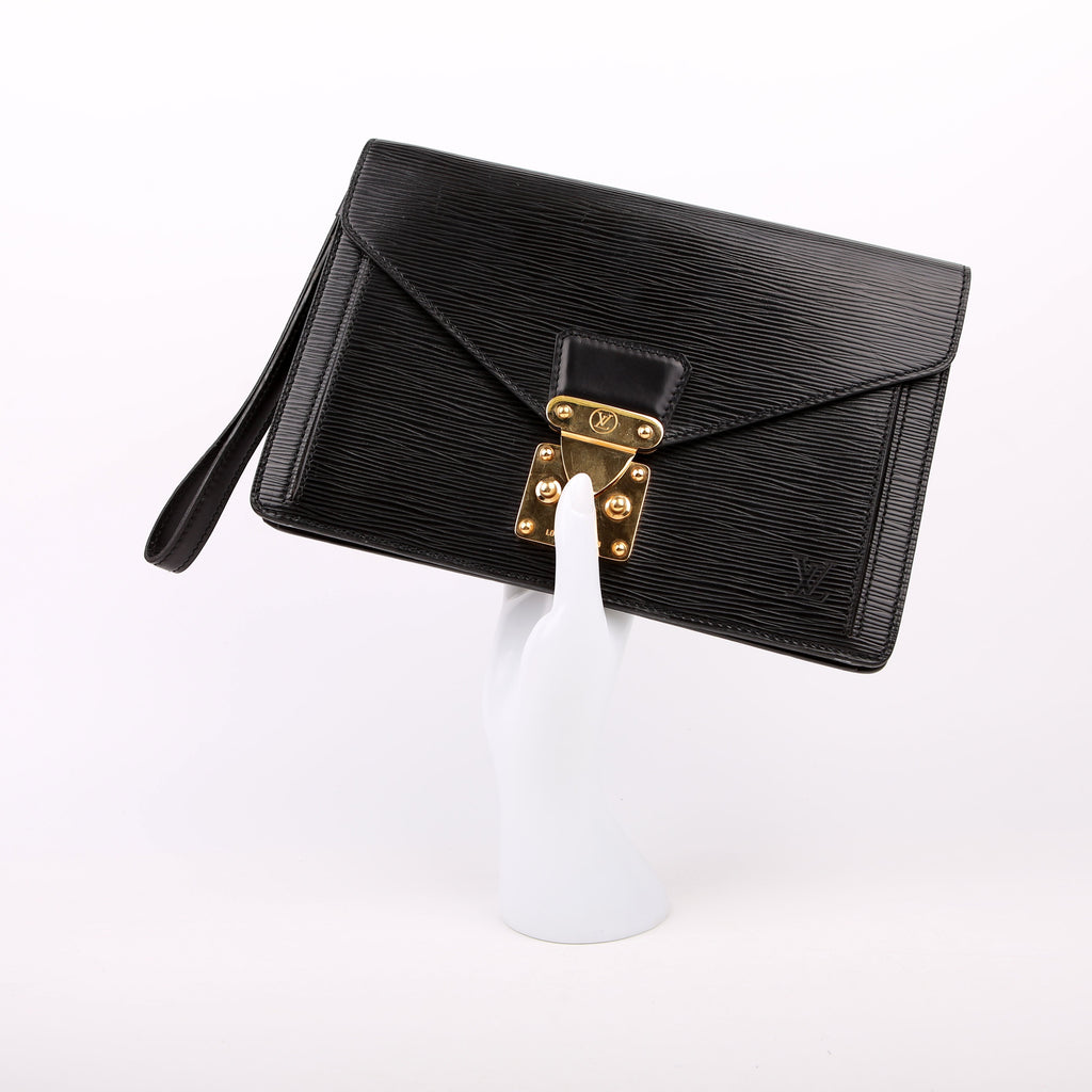 Pochette Sellier Dragonne Clutch Epi Black