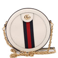 Gucci 550618 Ophidia Leather Round Small Crossbody White