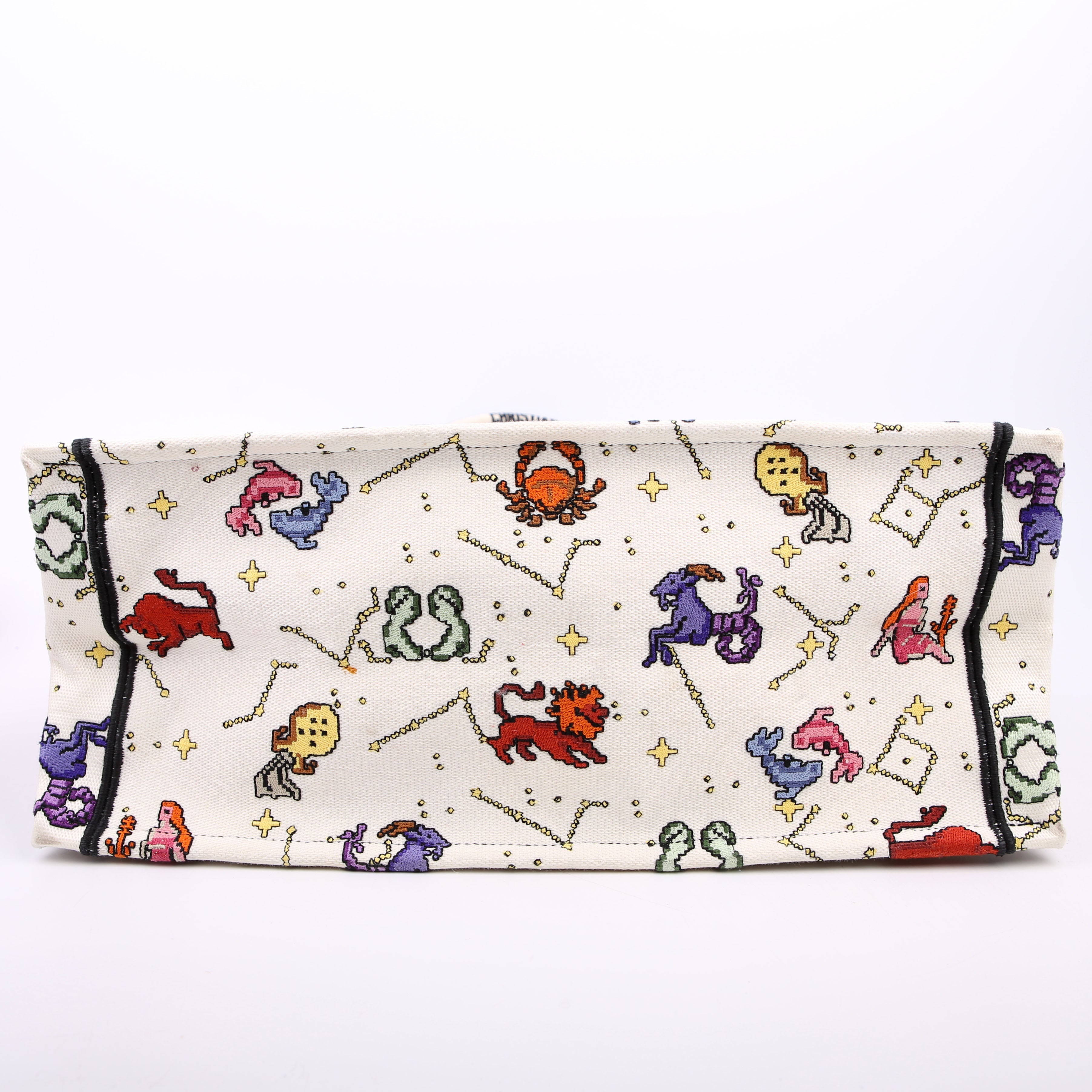 Dior Book Tote Large Embroidered Pixel Zodiac Multicolor