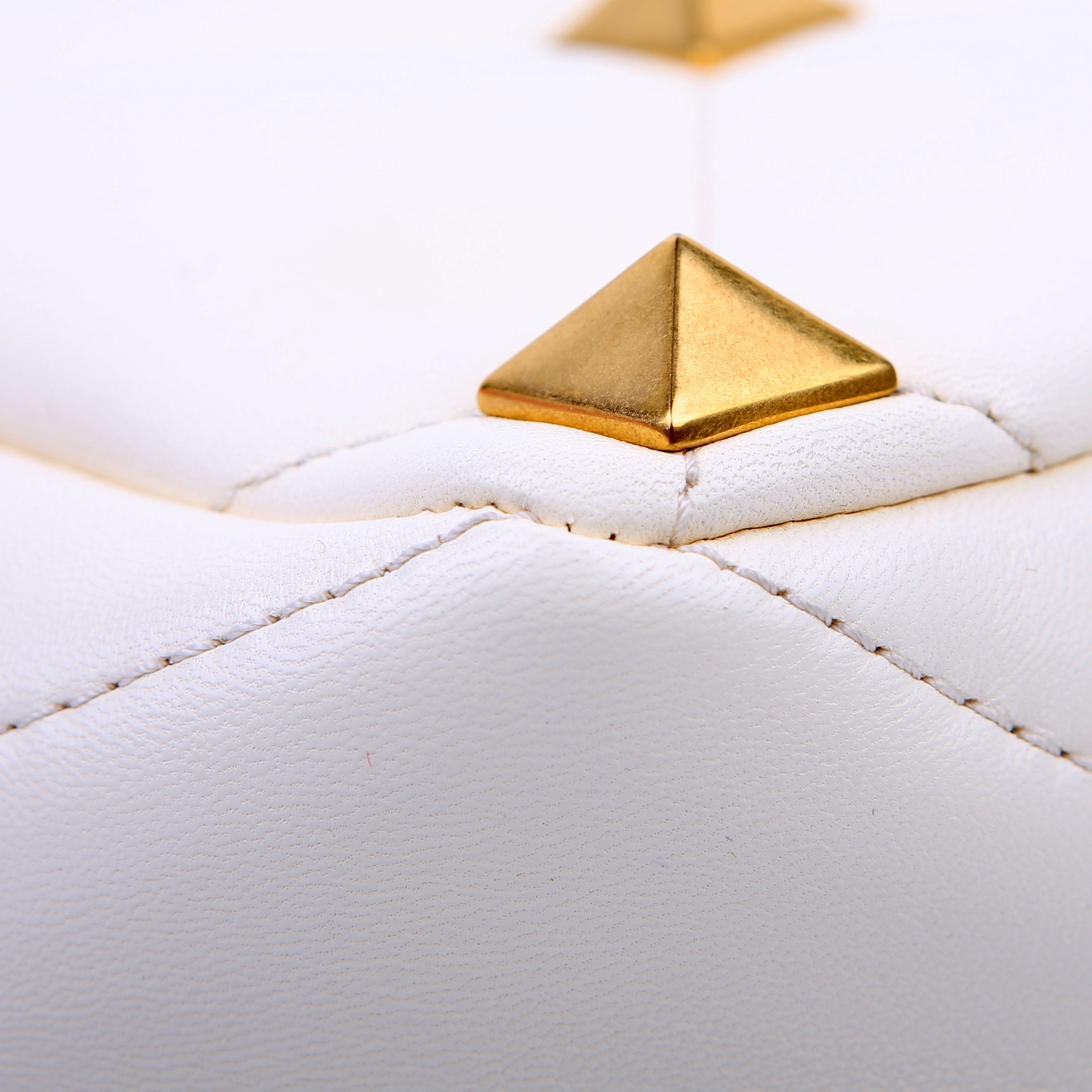Roman Stud Medium Shoulder Bag White