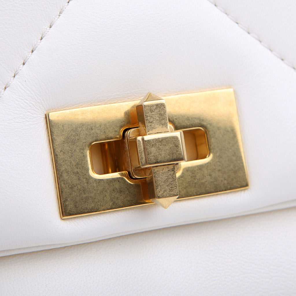 Roman Stud Medium Shoulder Bag White