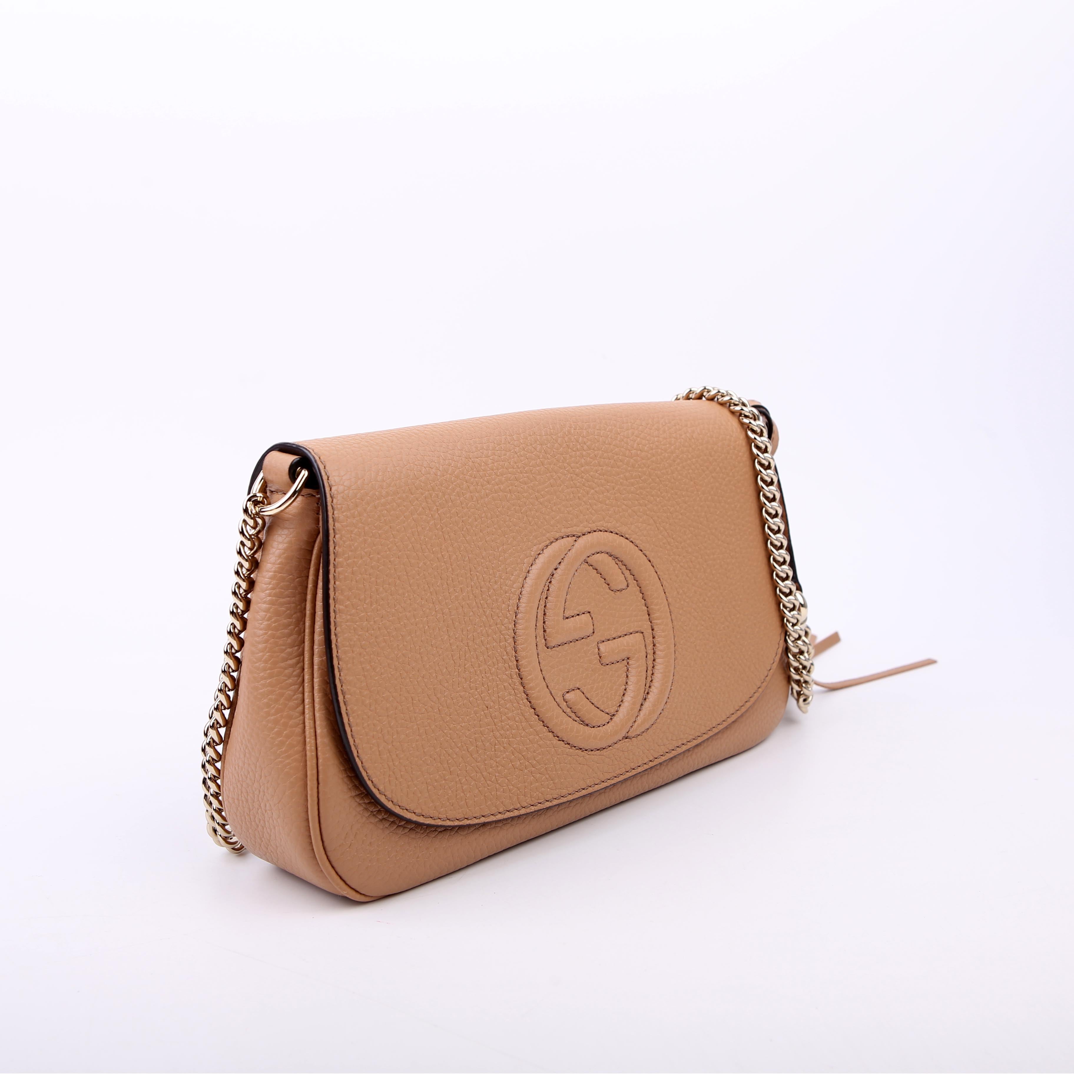 536224 Soho Chain Crossbody Medium Tan