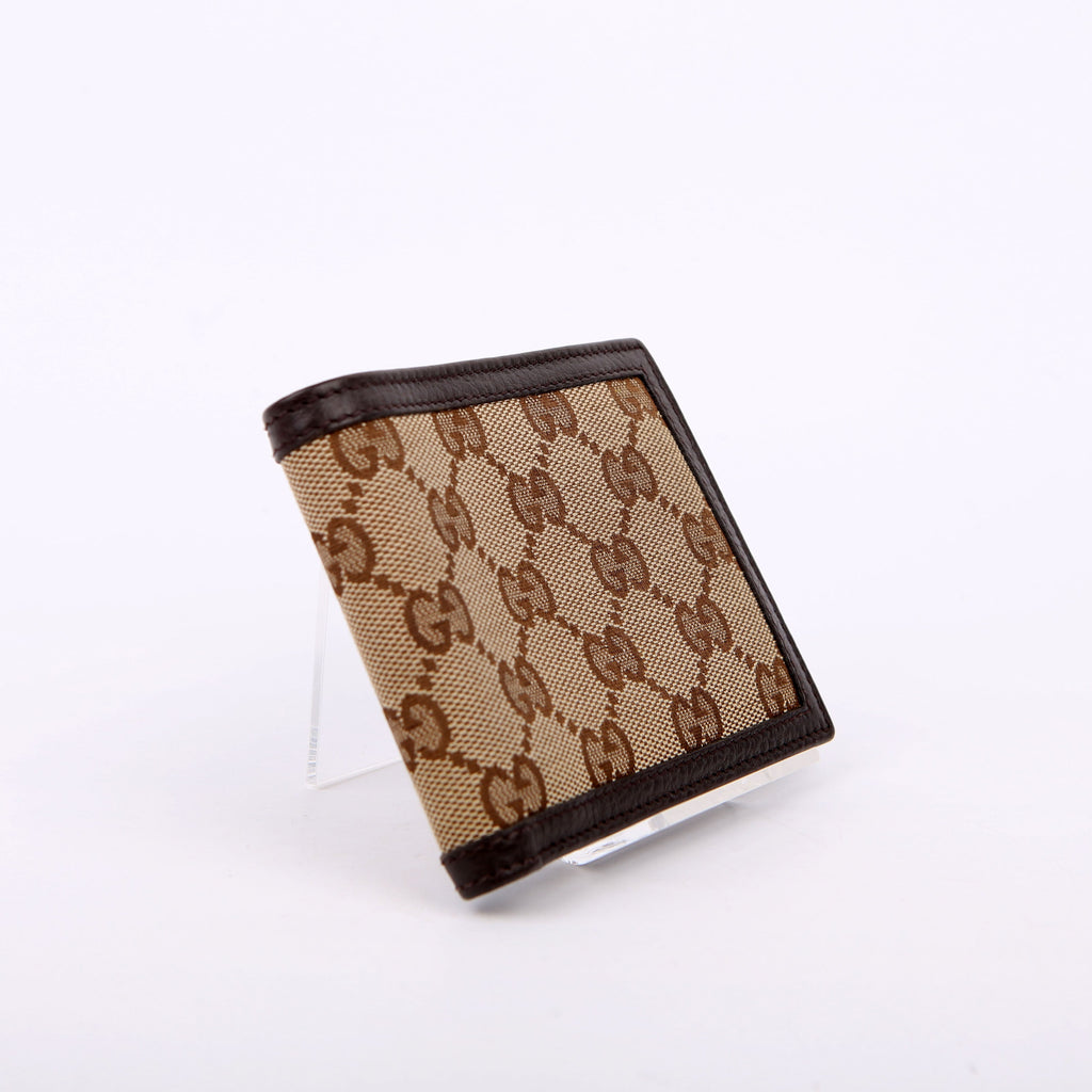 260987 GG Canvas Bifold Wallet Brown