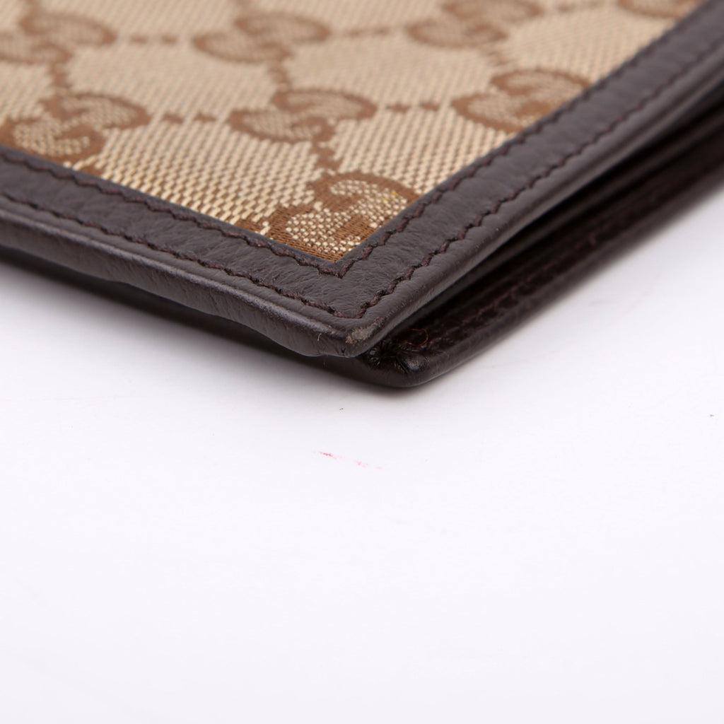260987 GG Canvas Bifold Wallet Brown