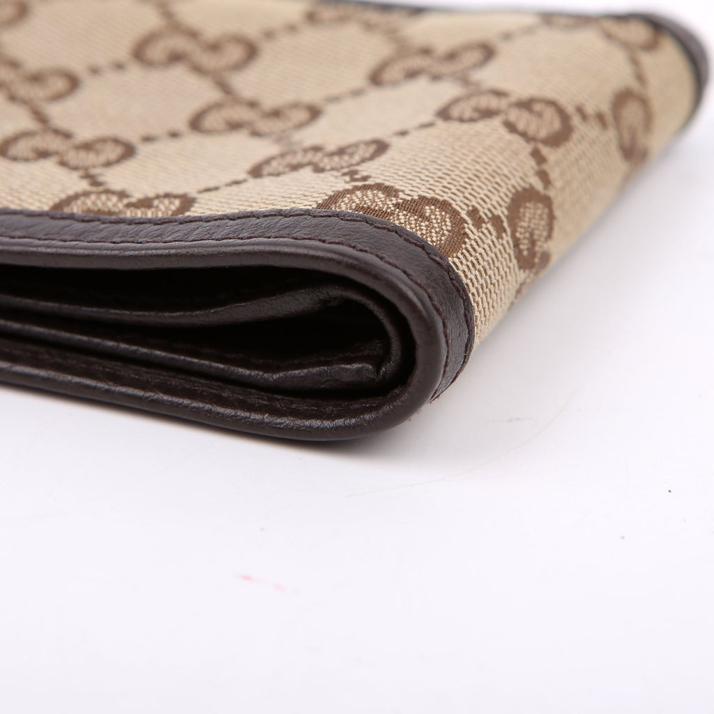 260987 GG Canvas Bifold Wallet Brown