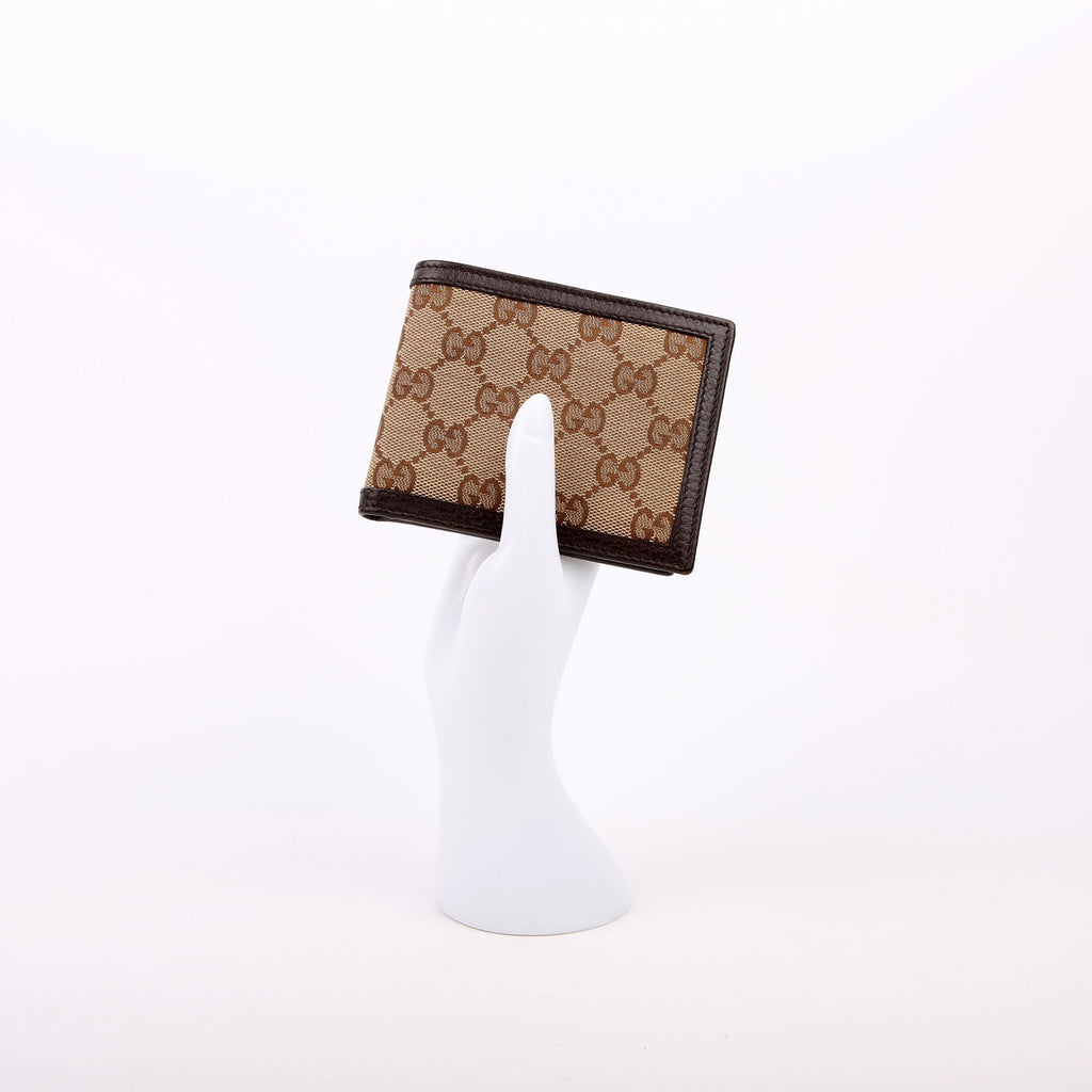 260987 GG Canvas Bifold Wallet Brown