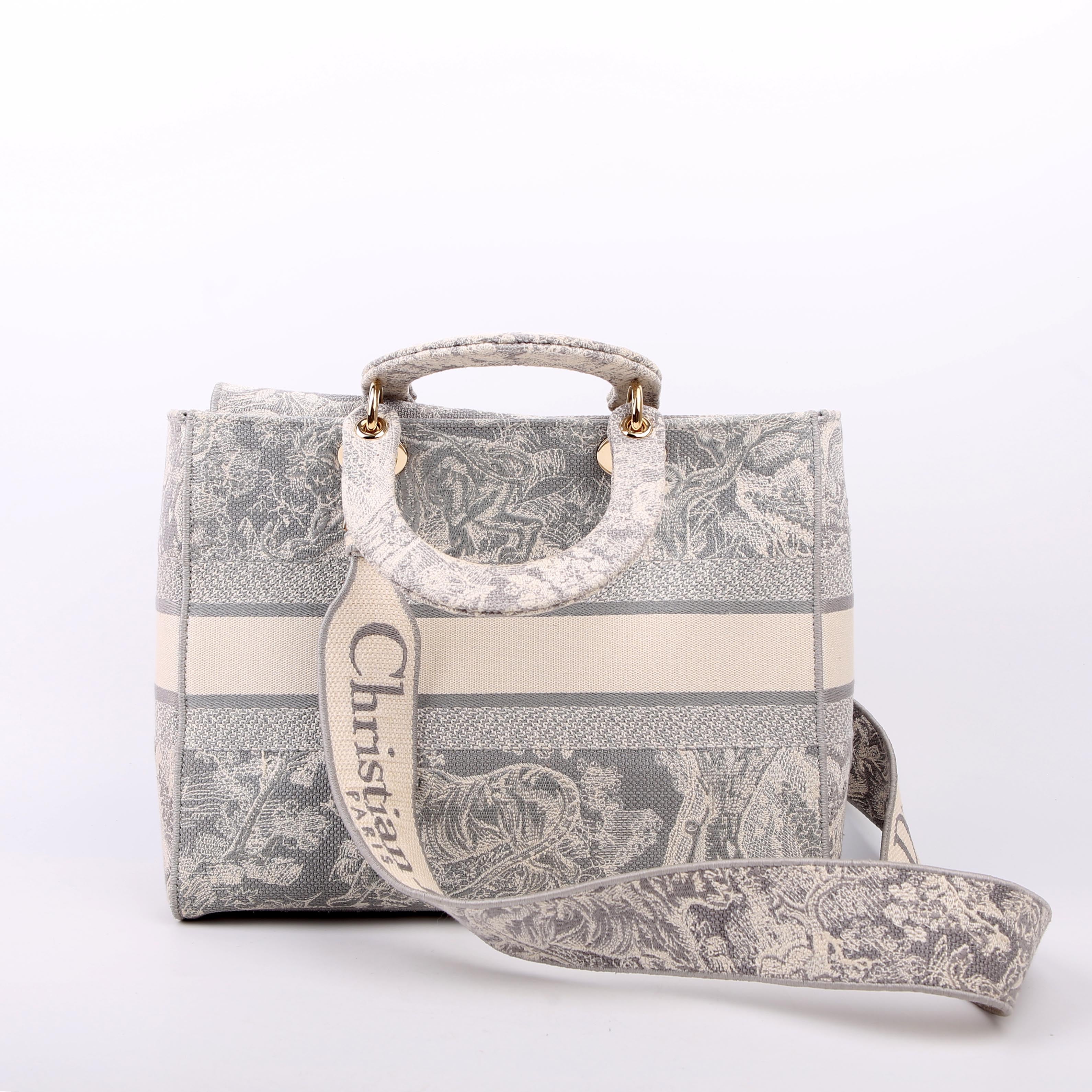 Dior Lady D-Lite Toile De Jouy Large Grey
