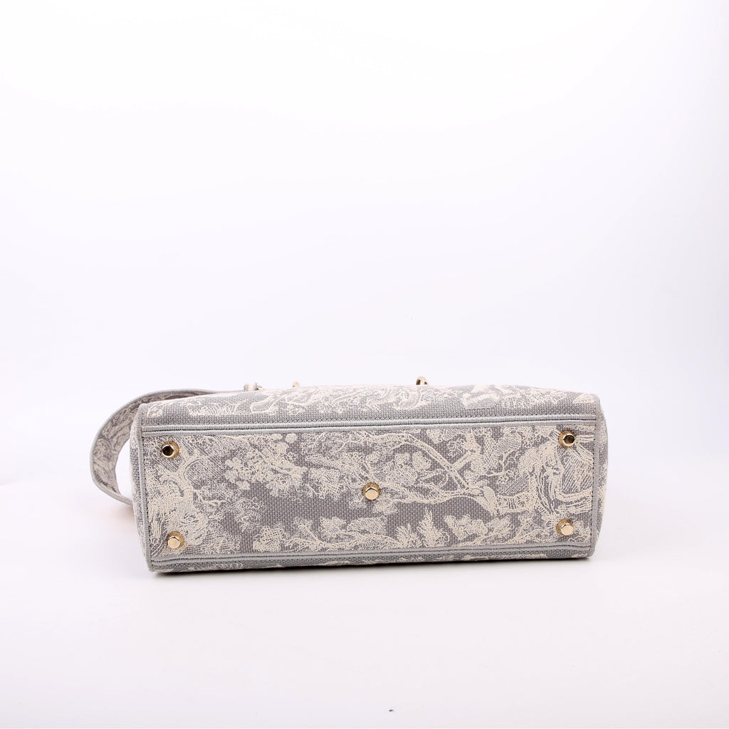 Dior Lady D-Lite Toile De Jouy Large Grey