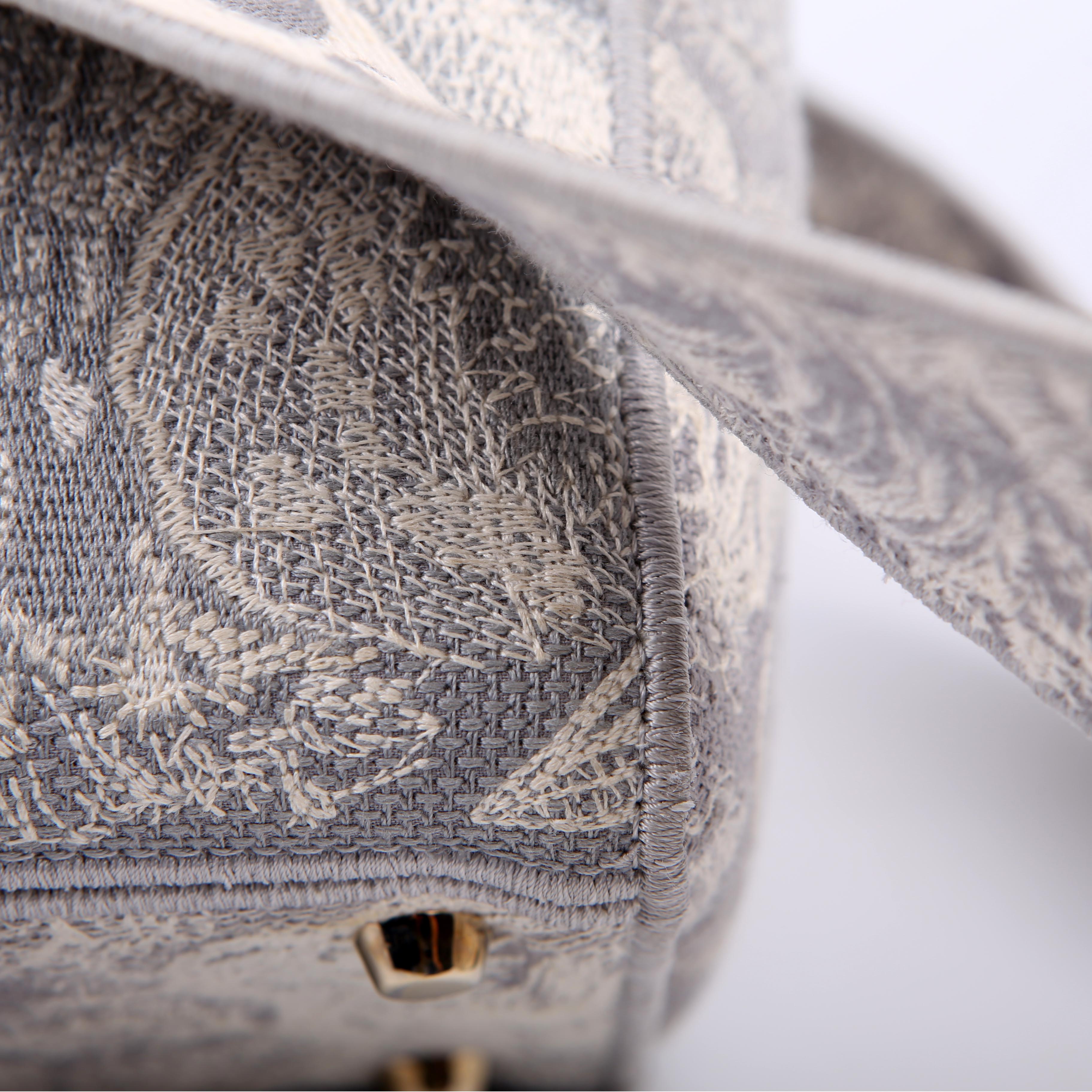 Dior Lady D-Lite Toile De Jouy Large Grey