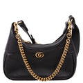 731817 Aphrodite Leather Small Shoulder Bag Black