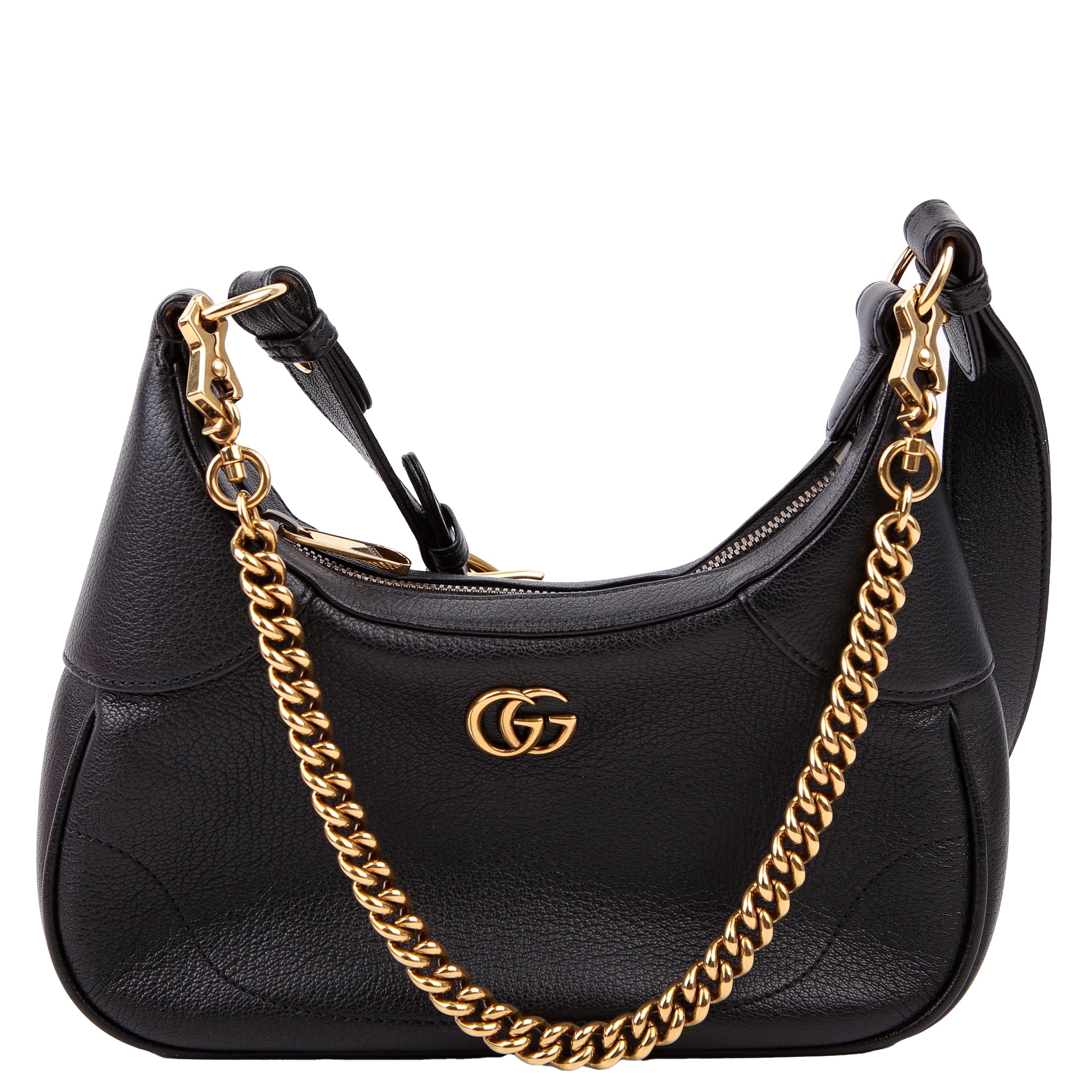 731817 Aphrodite Leather Small Shoulder Bag Black