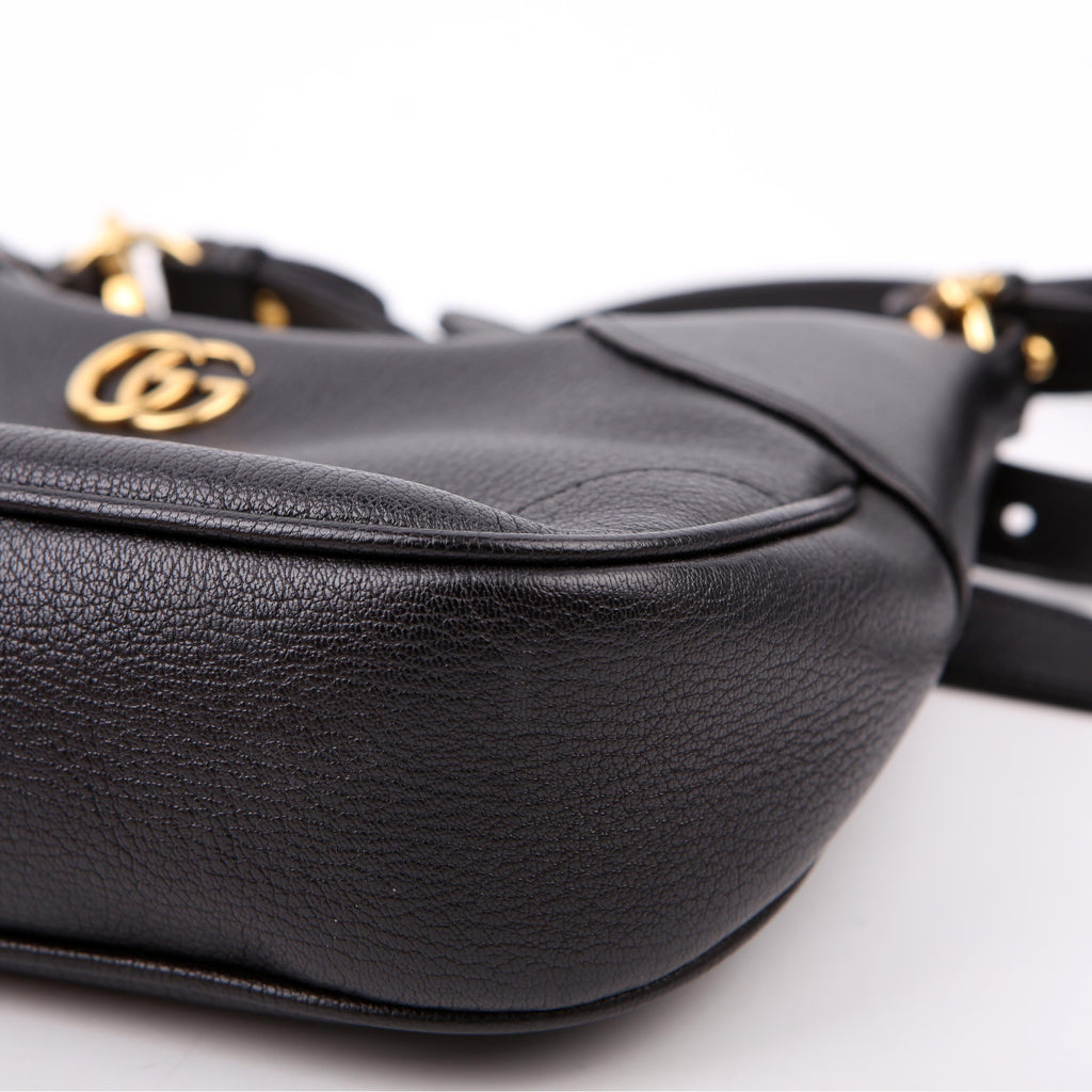 731817 Aphrodite Leather Small Shoulder Bag Black