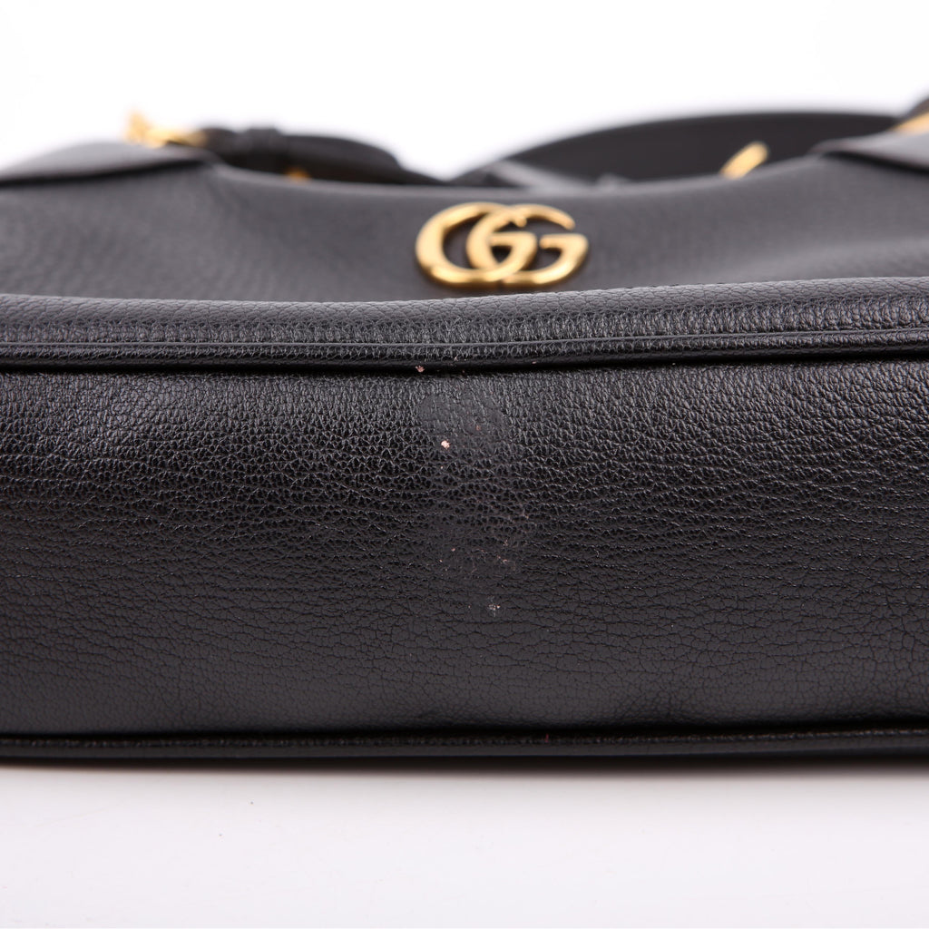 731817 Aphrodite Leather Small Shoulder Bag Black