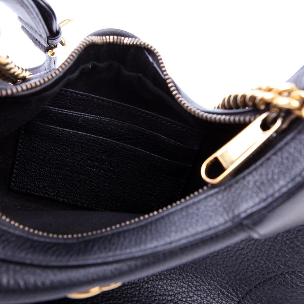 731817 Aphrodite Leather Small Shoulder Bag Black