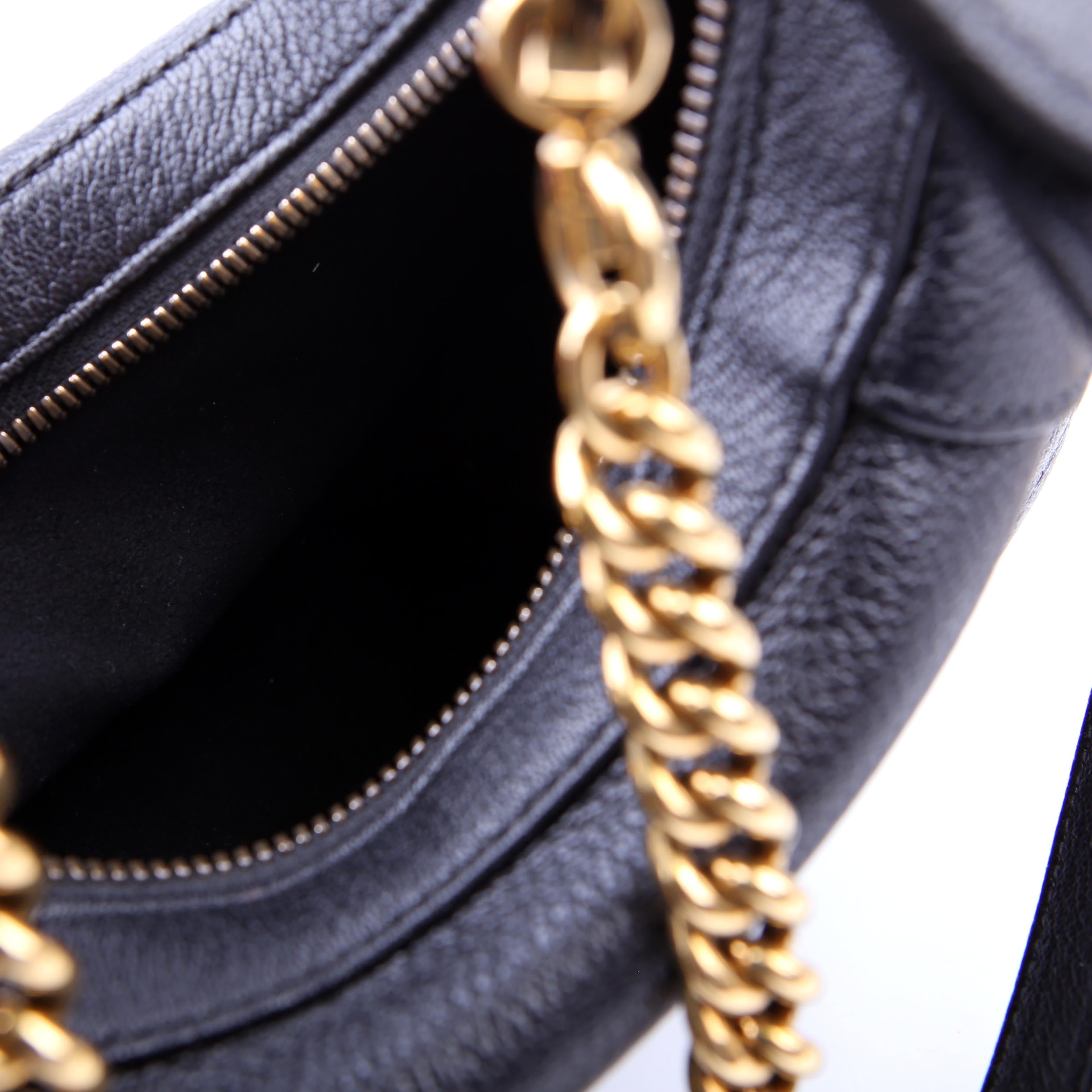731817 Aphrodite Leather Small Shoulder Bag Black