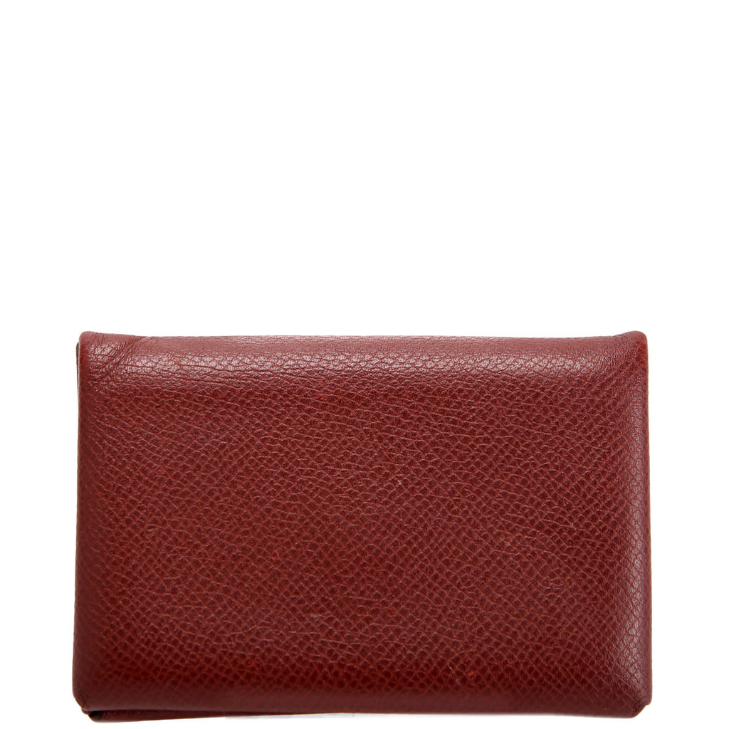 Hermes Calvi Card Case Maroon