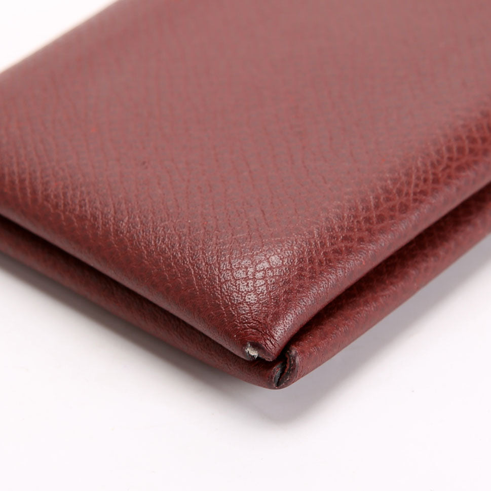 Hermes Calvi Card Case Maroon