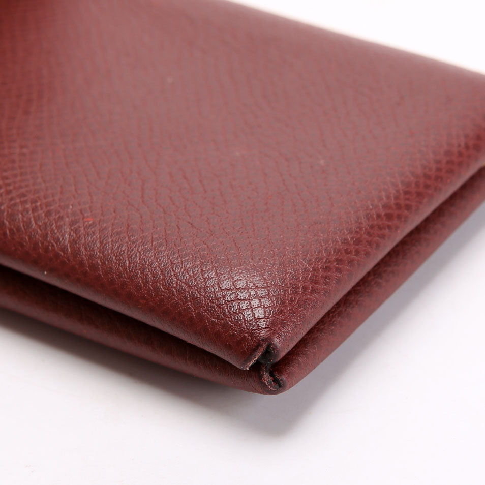 Hermes Calvi Card Case Maroon
